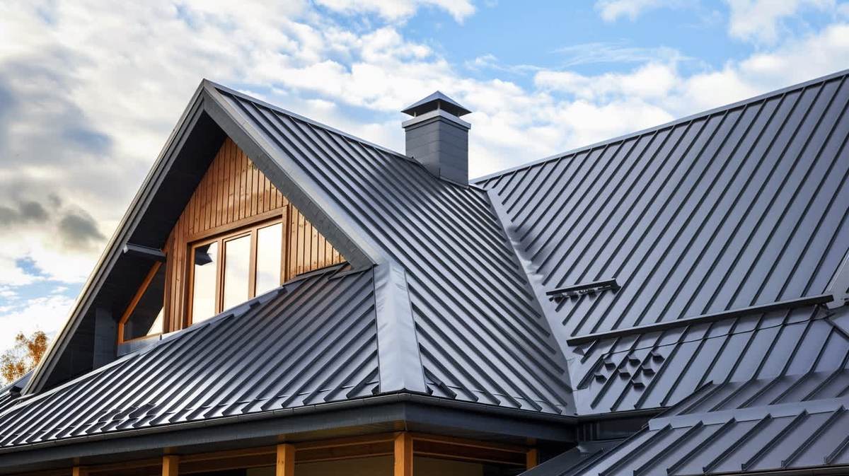 Limontepe EPDM Kauçuk Çatı – antrasit kenet sistem metal çatıyla kaplanmış müstakil ev